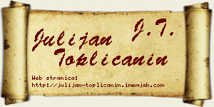 Julijan Topličanin vizit kartica